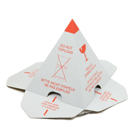 Klika - Chapeaux de palette 'ne pas charger par le haut' + 'fragile' 360 x 360 x 240 mm | 25 pièces