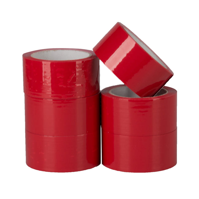 Klika - PP acrylique à faible bruit 28 microns 50 mm x 66 mètres rouge | 6 pièces