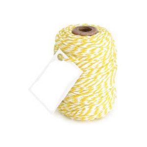 Cotton Cord Twist/ Katoen touw 50 meter geel/wit ø2mm