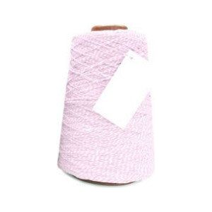 Cotton Cord Twist/ Katoen touw 500 meter roze/wit ø2mm