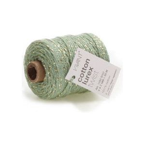 Cotton Cord Lurex Twist Katoen touw 50 meter licht olijf / goud ø2mm