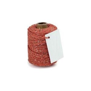 Cotton Cord Lurex Twist Katoen touw 50 meter warm rood /goud ø2mm