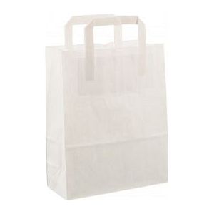 Timmers - Papieren tas 22x10x28cm 400st wit gebleekt kraft