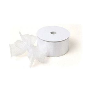 Ruban organza 25mm x 25 mètres blanc