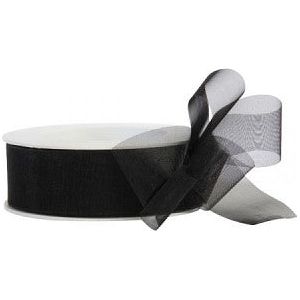 Ruban Organza 25mm x 25 mètres noir