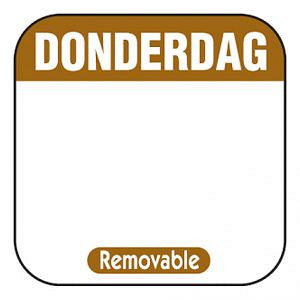 Timmers - Daglabel beschrijfbaar afm. 25x25mm 500 stuks etiket DONDERDAG